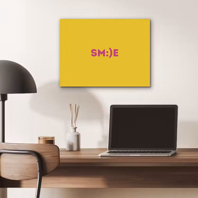 Smile - Roze - Geel PET vilt klein -sfeer5