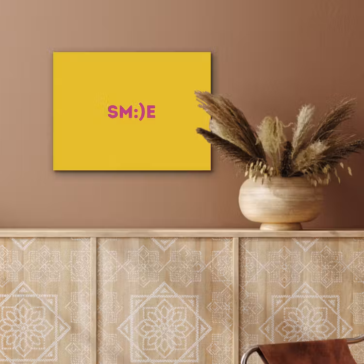 Smile - Roze - Geel PET vilt klein -sfeer4