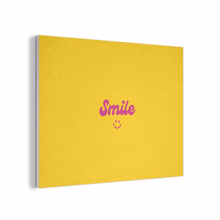 Smile - Geel - Roze PET vilt klein -3d