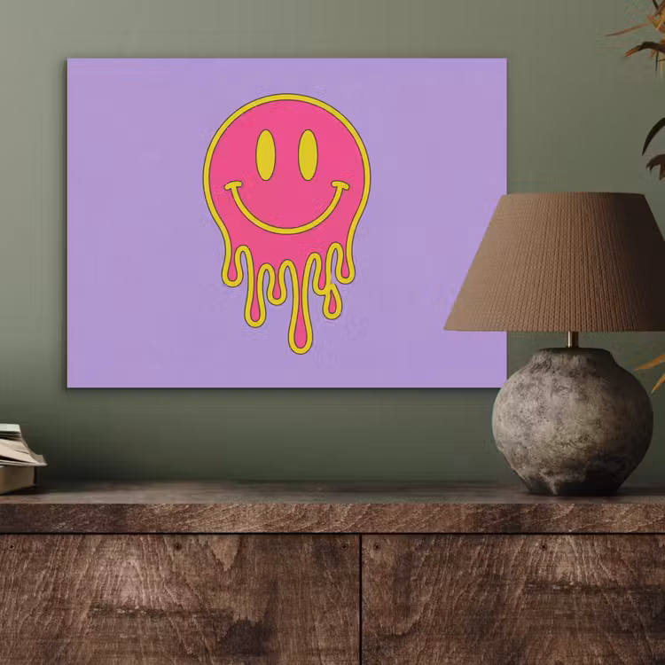 Smiley - Drip - Neon PET vilt klein -sfeer2