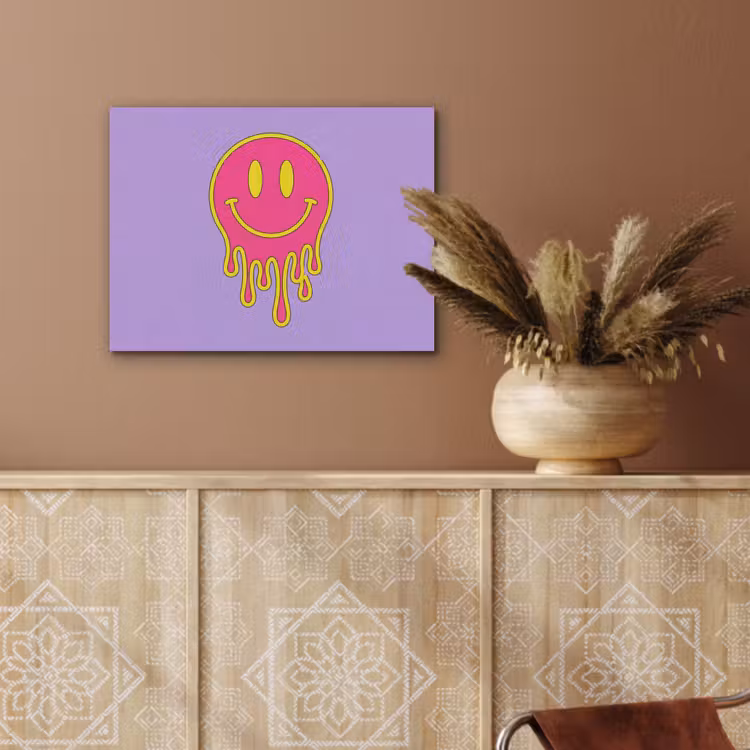 Smiley - Drip - Neon PET vilt klein -sfeer4