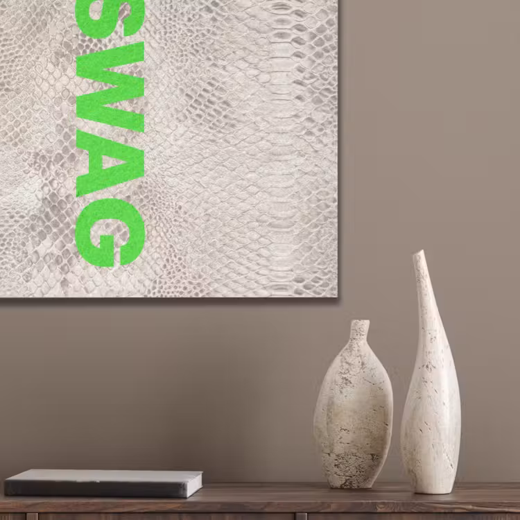 Slangenprint - SWAG - Neon - Groen PET vilt klein -sfeer6_closeup