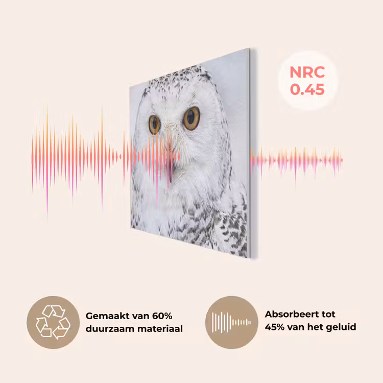 Sneeuwuil - Oog - Wildlife - Wit PET vilt klein -USP_NL