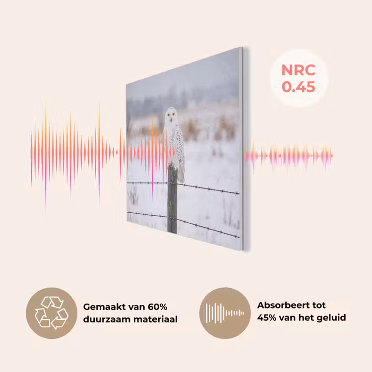 Sneeuwuil - Hek - Sneeuw - Wit PET vilt klein -USP_NL