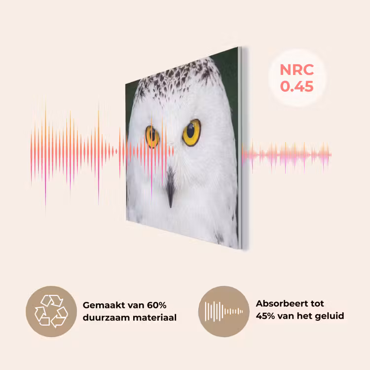 Sneeuwuil - Portret - Geel PET vilt klein -USP_NL