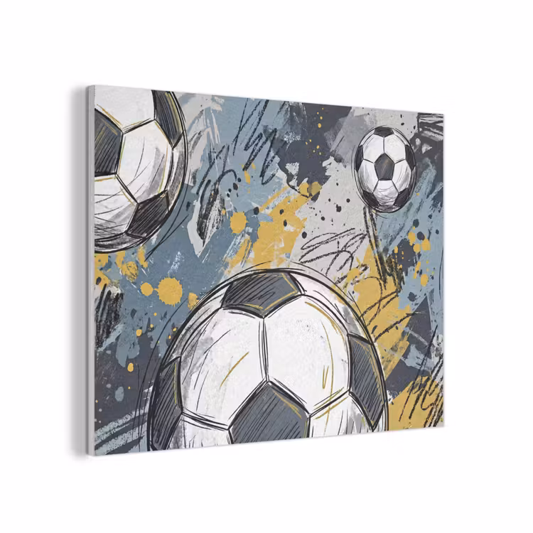 Voetbal - Abstract - Sport - Kleurrijk PET vilt klein -3d