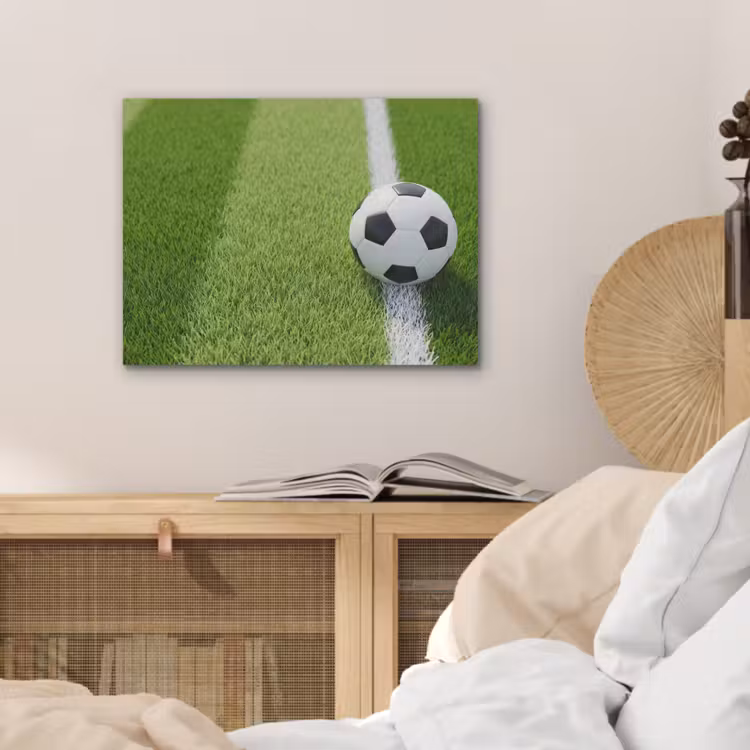 Voetbal - Grasveld - Sport - Groen PET vilt klein -sfeer3