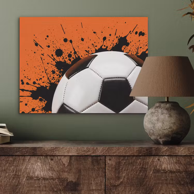 Voetbal - Verf - Sport - Oranje PET vilt klein -sfeer2