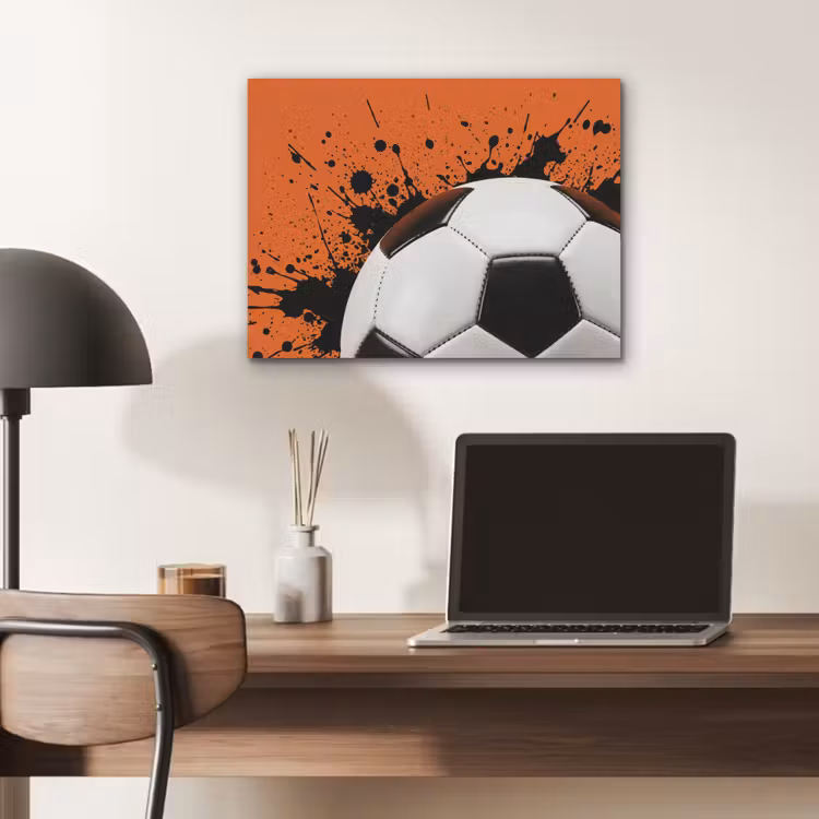 Voetbal - Verf - Sport - Oranje PET vilt klein -sfeer5