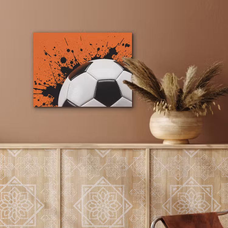 Voetbal - Verf - Sport - Oranje PET vilt klein -sfeer4
