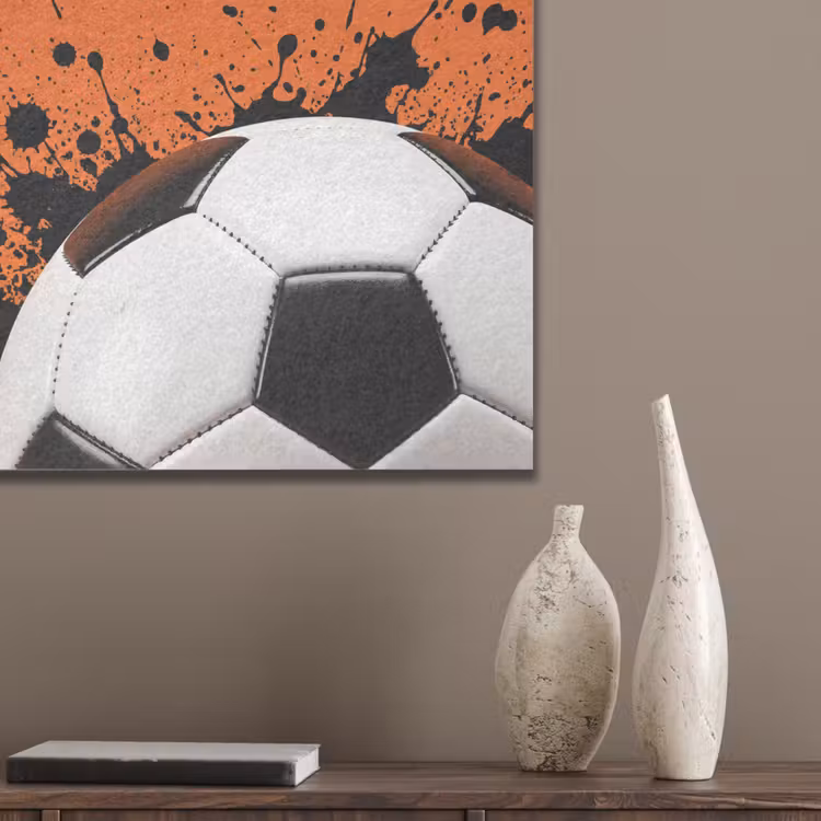 Voetbal - Verf - Sport - Oranje PET vilt klein -sfeer6_closeup