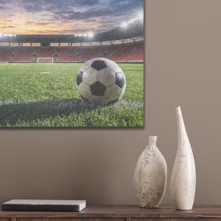 Voetbal - Stadion - Sport - Groen PET vilt klein -sfeer6_closeup