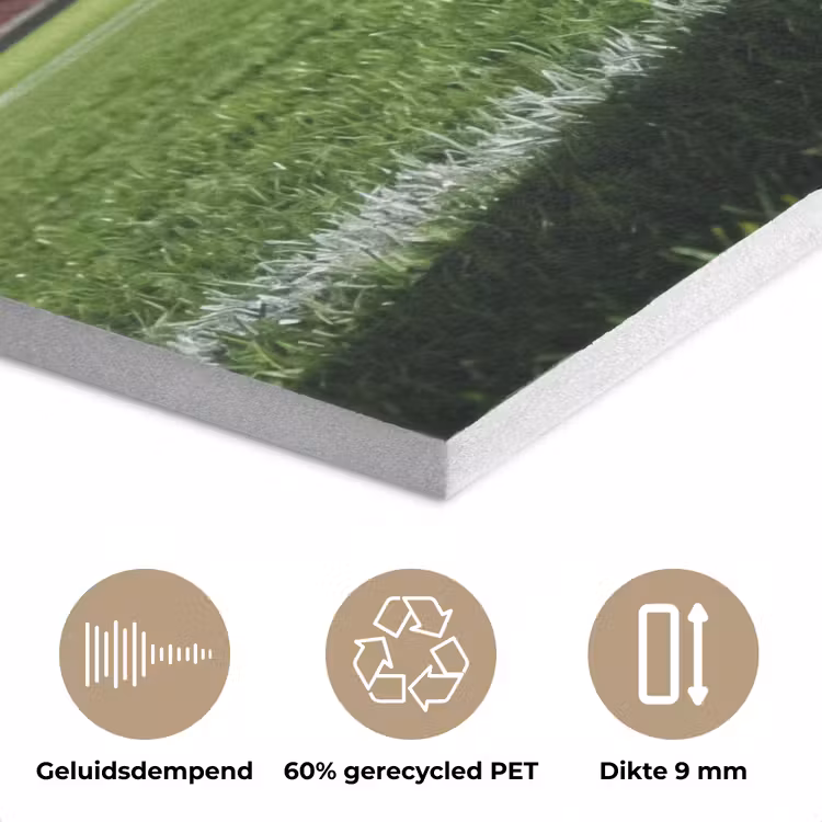 Voetbal - Stadion - Sport - Groen PET vilt klein -closeup_NL