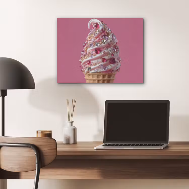 Softijs - Edelstenen - Roze - Hoorntje PET vilt klein -sfeer5