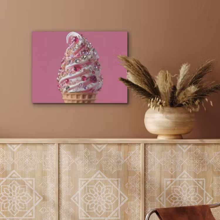 Softijs - Edelstenen - Roze - Hoorntje PET vilt klein -sfeer4
