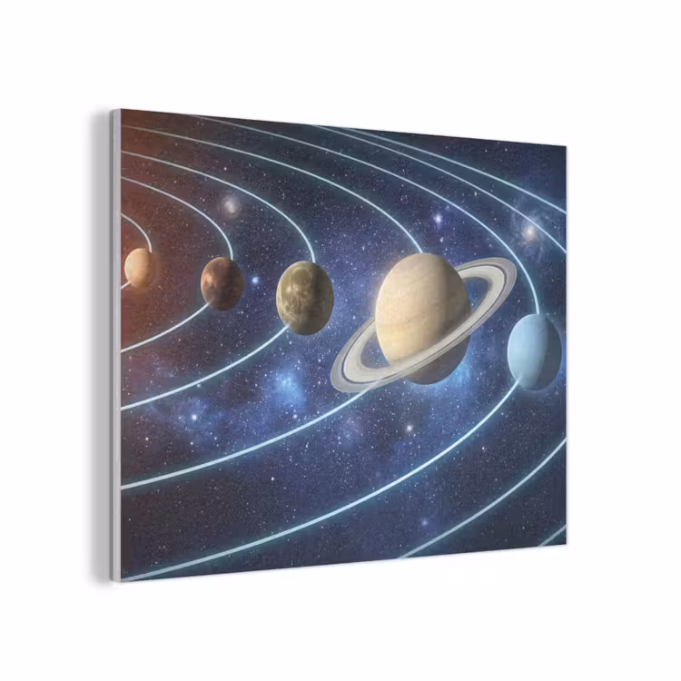 Ruimte - Zonnestelsel - Blauw PET vilt klein -3d