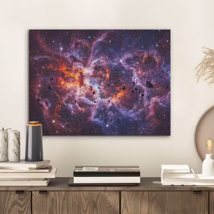 Space - Stars - Abstract - Colorful PET vilt klein -sfeer1