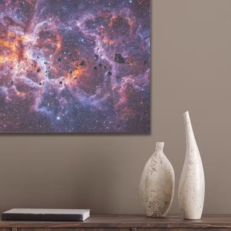 Space - Stars - Abstract - Colorful PET vilt klein -sfeer6_closeup