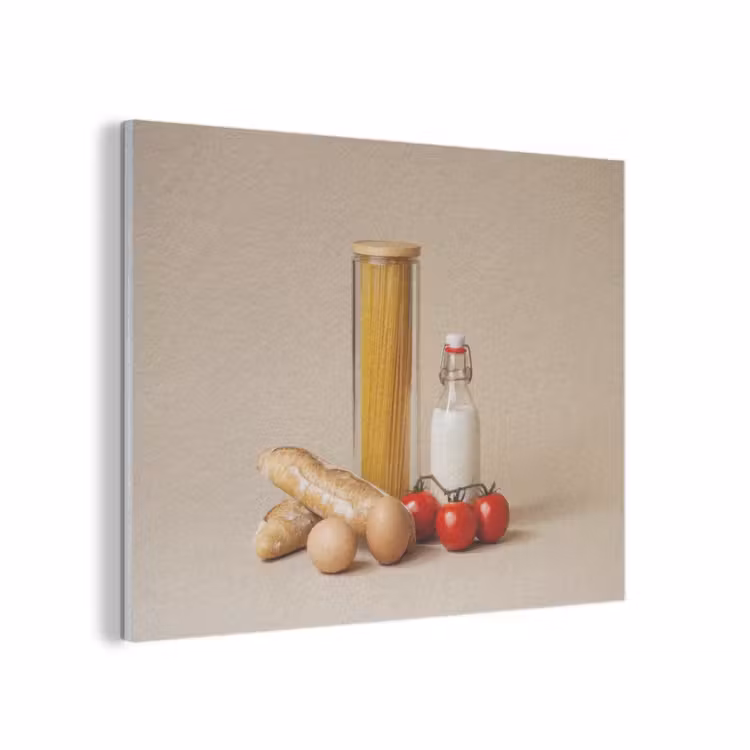 Spaghetti - Melk - Tomaten - Eieren - Brood PET vilt klein -3d