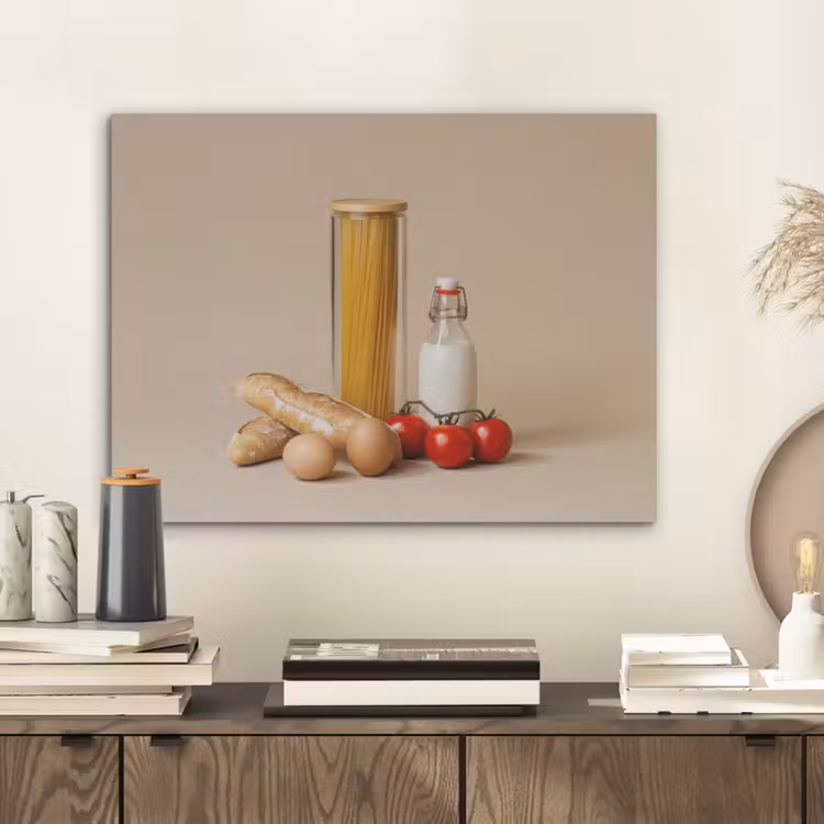 Spaghetti - Melk - Tomaten - Eieren - Brood PET vilt klein -sfeer1