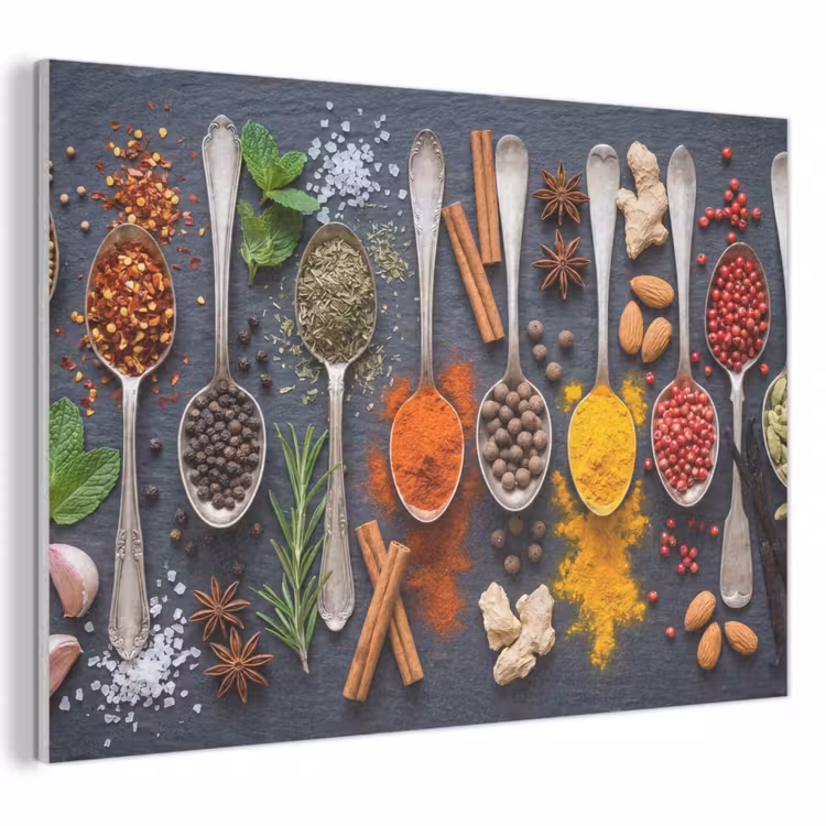 Kruiden - Lepels - Culinair - Kleurrijk - Sfeervol PET vilt klein -3d