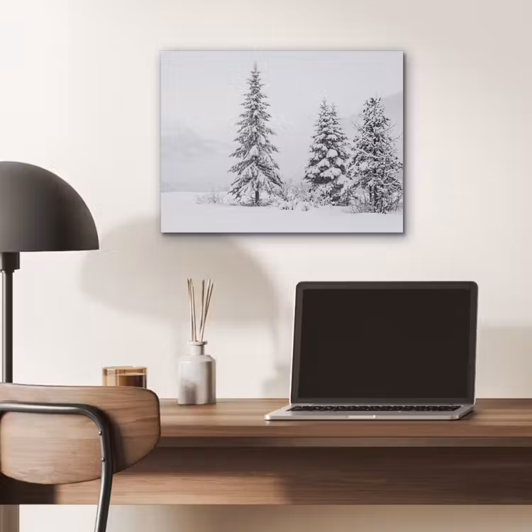 Fijnsparren - Sneeuw - Winter - Landschap - Stilte PET vilt klein -sfeer5