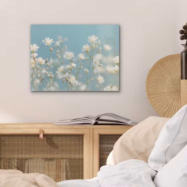 Stengels - Bloemen - Lucht - Wit PET vilt klein -sfeer3