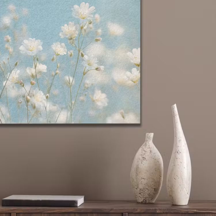 Stengels - Bloemen - Lucht - Wit PET vilt klein -sfeer6_closeup
