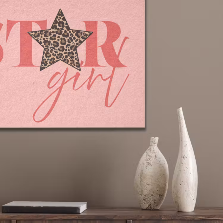 Star girl - Roze - Panter - Ster PET vilt klein -sfeer6_closeup