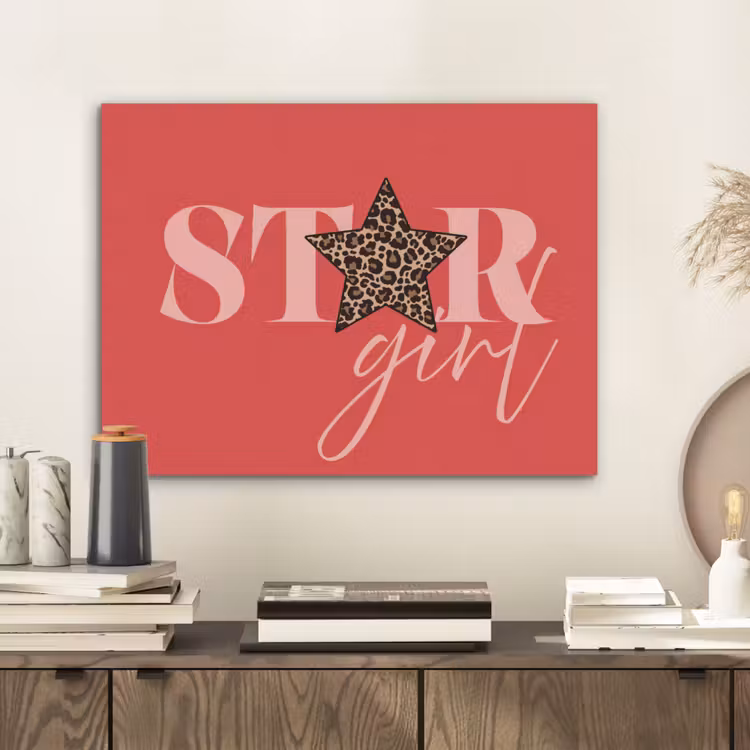 Star girl - Rood - Panter - Ster PET vilt klein -sfeer1