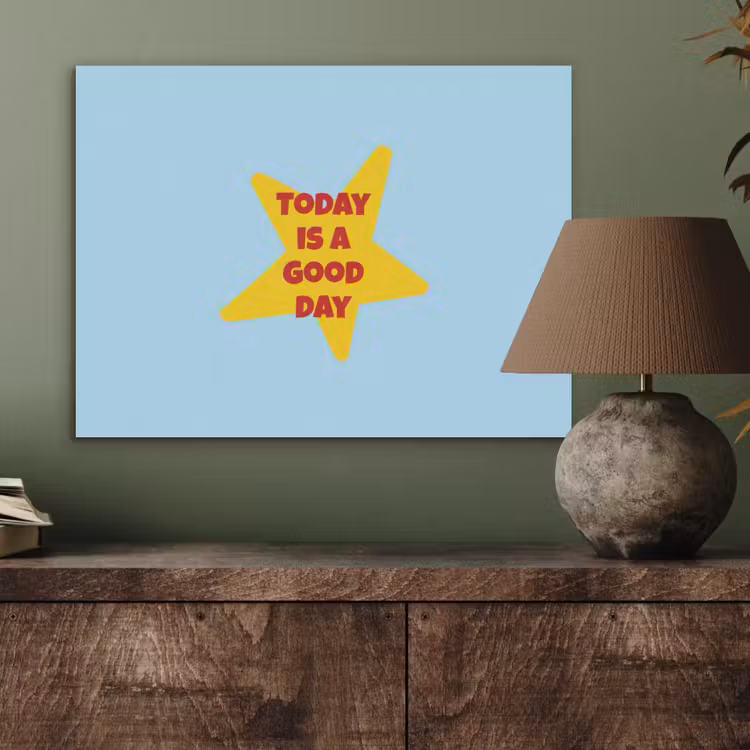 Ster - Today is a good day - Blauw PET vilt klein -sfeer2