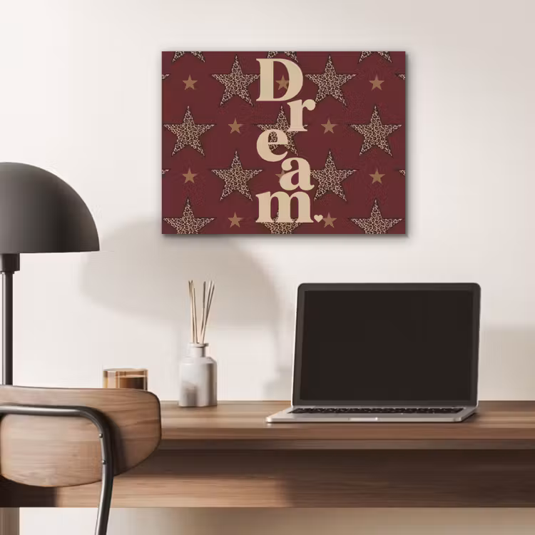 Sterren - Luipaardprint - Dream - Bordeaux PET vilt klein -sfeer5