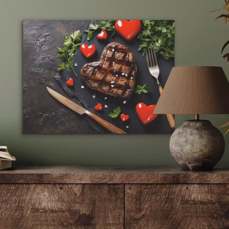 Steak - Hart - Bestek PET vilt klein -sfeer2