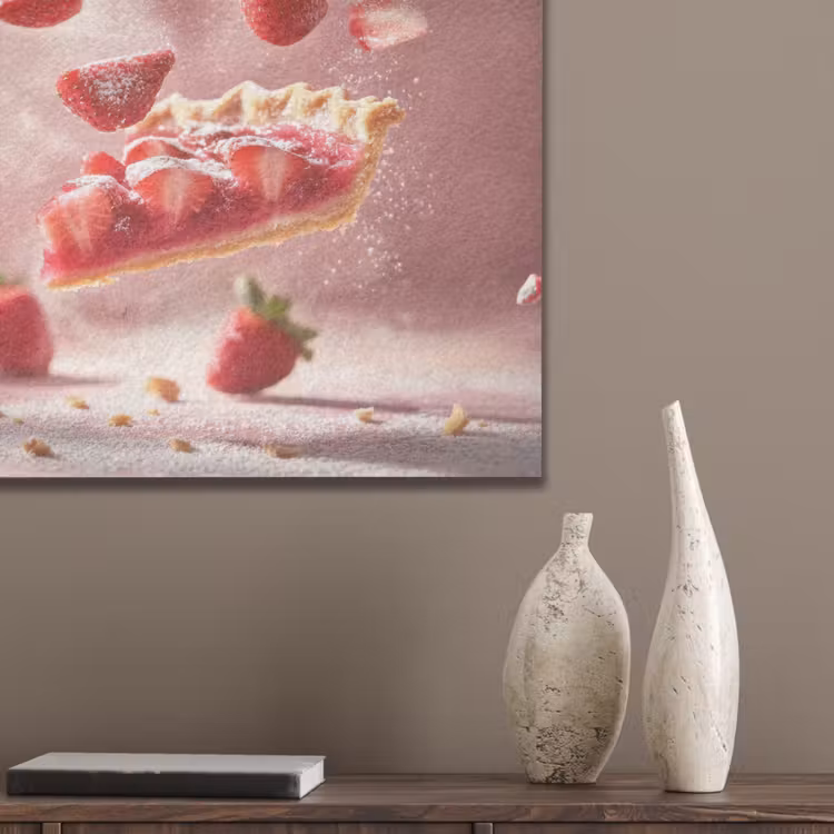 Aardbei - Taart- Eten - Roze PET vilt klein -sfeer6_closeup