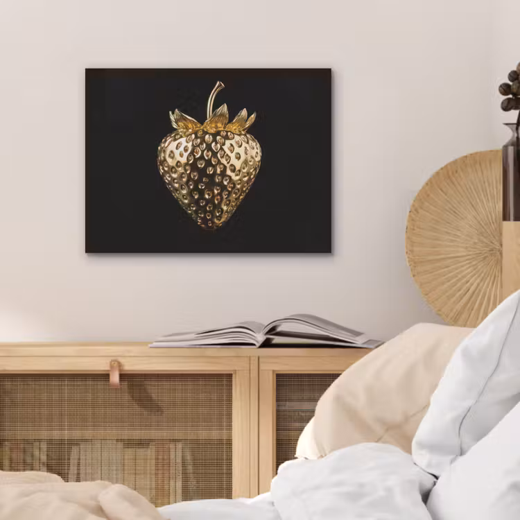 Aardbei - Goud - Zwart - Chrome PET vilt klein -sfeer3