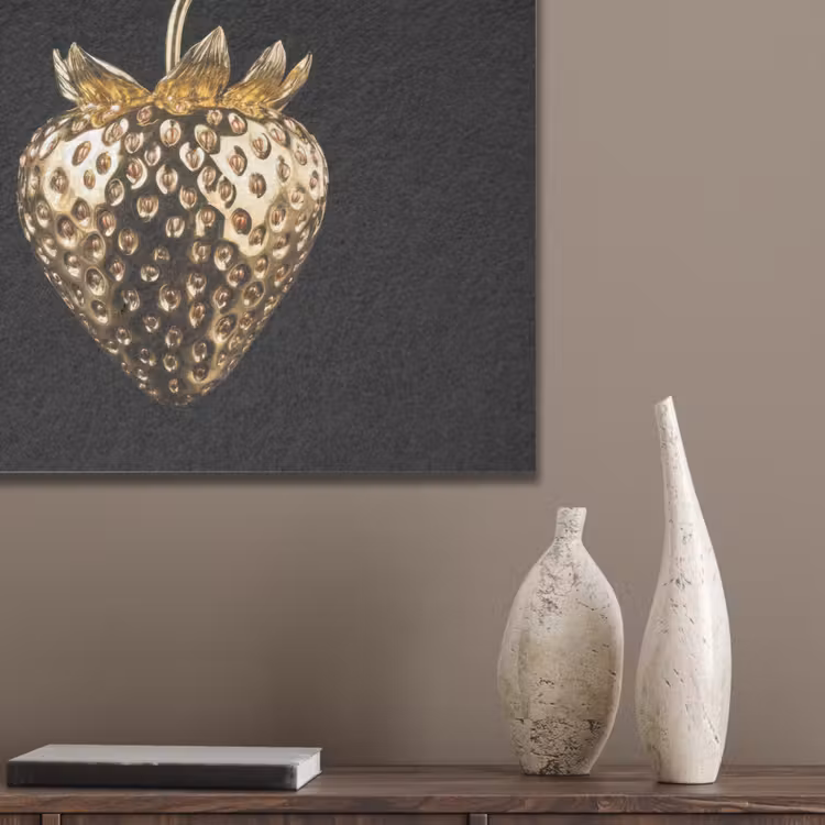 Aardbei - Goud - Zwart - Chrome PET vilt klein -sfeer6_closeup