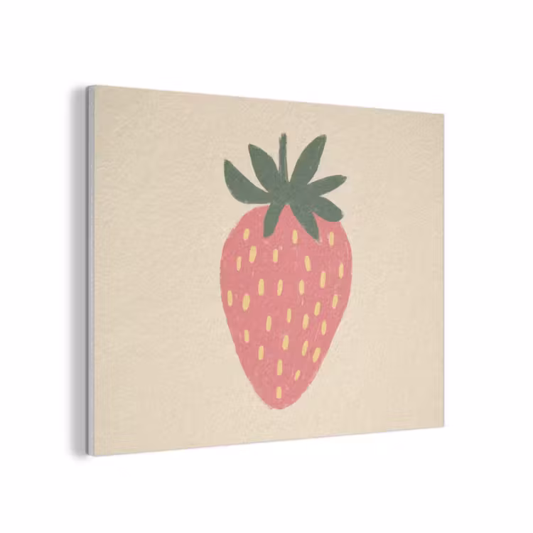 Aardbei - Minimalistisch - Rood - Fruit PET vilt klein -3d