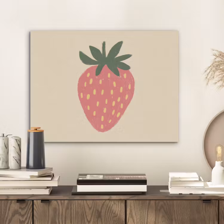 Aardbei - Minimalistisch - Rood - Fruit PET vilt klein -sfeer1