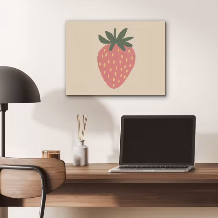 Aardbei - Minimalistisch - Rood - Fruit PET vilt klein -sfeer5