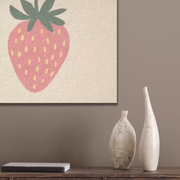 Aardbei - Minimalistisch - Rood - Fruit PET vilt klein -sfeer6_closeup