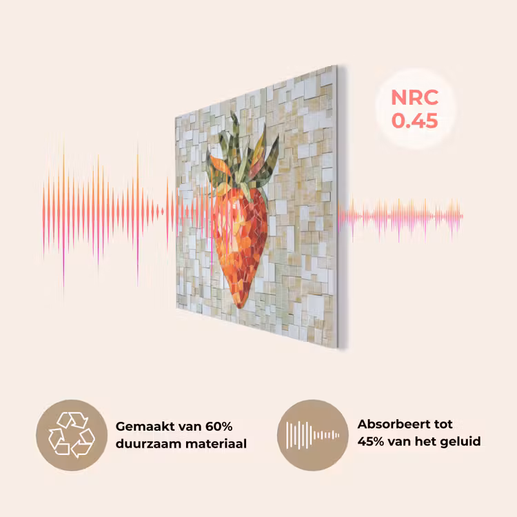 Aardbei - Rood - Mozaïek - Fruit PET vilt klein -USP_NL