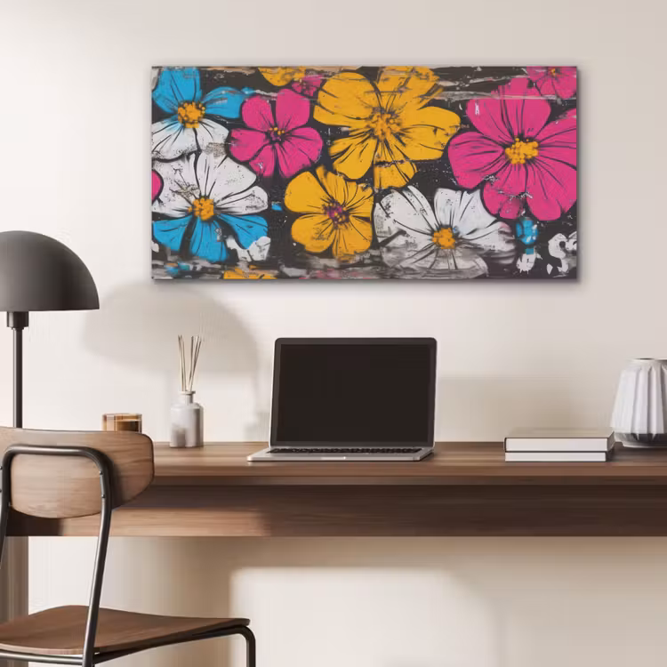 Street Art - Bloemen - Mix PET vilt middel -sfeer5