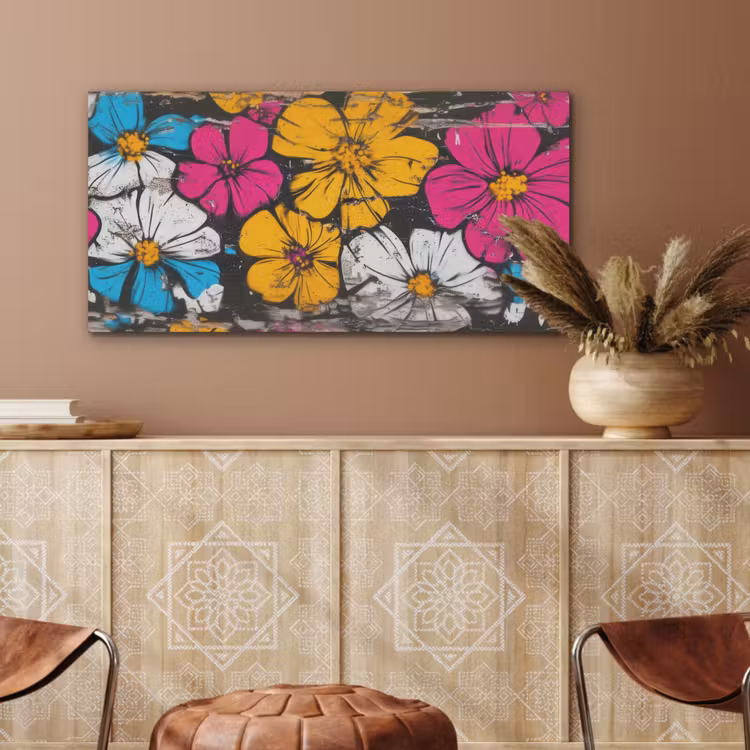Street Art - Bloemen - Mix PET vilt middel -sfeer4