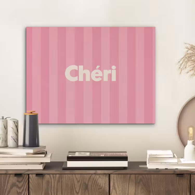 Gestreept - Roze - Chéri PET vilt klein -sfeer1