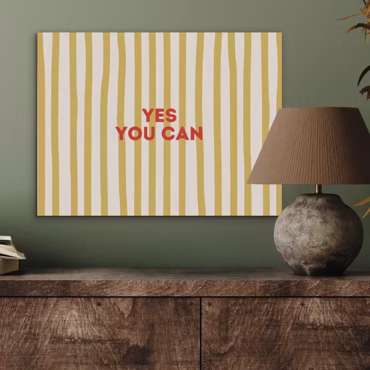 Strepen - Abstract - Yes you can - Rood PET vilt klein -sfeer2