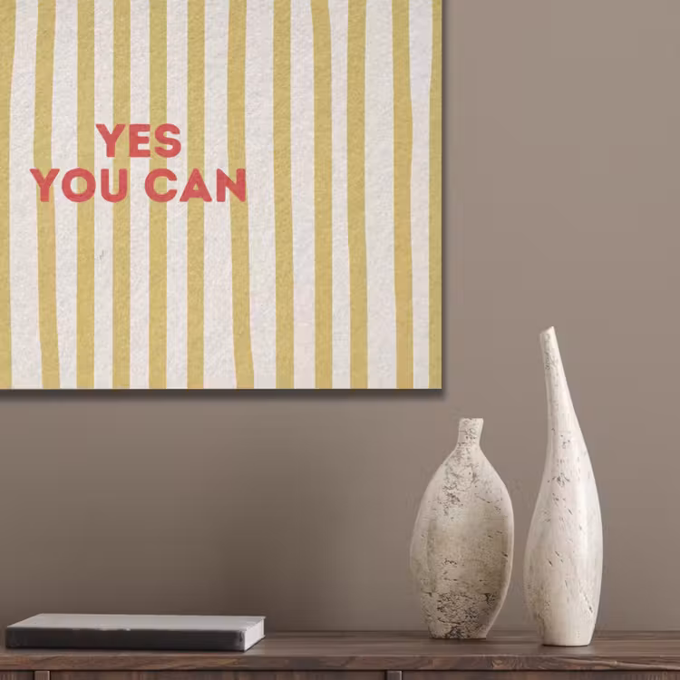 Strepen - Abstract - Yes you can - Rood PET vilt klein -sfeer6_closeup