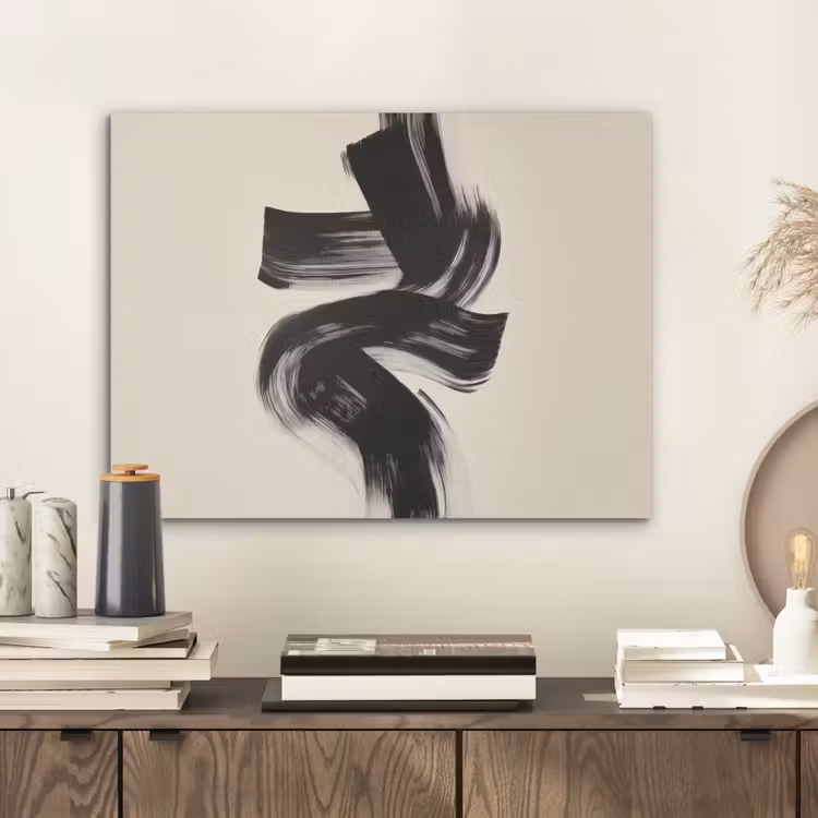 Strepen - Zwart - Abstract PET vilt klein -sfeer1