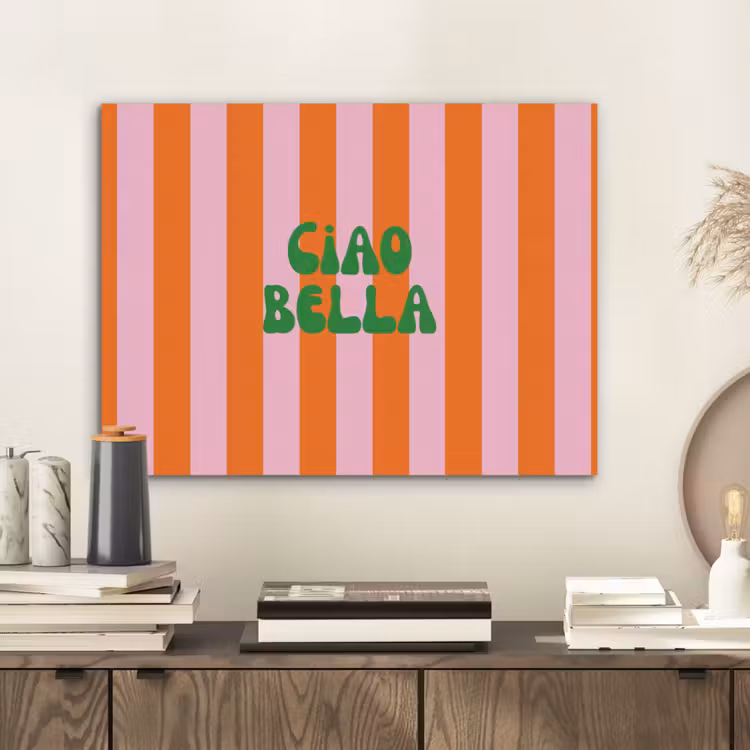 Strepen - Oranje - Verticaal - Ciao bella PET vilt klein -sfeer1