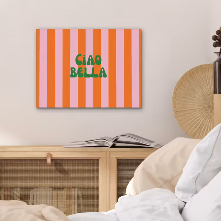 Strepen - Oranje - Verticaal - Ciao bella PET vilt klein -sfeer3