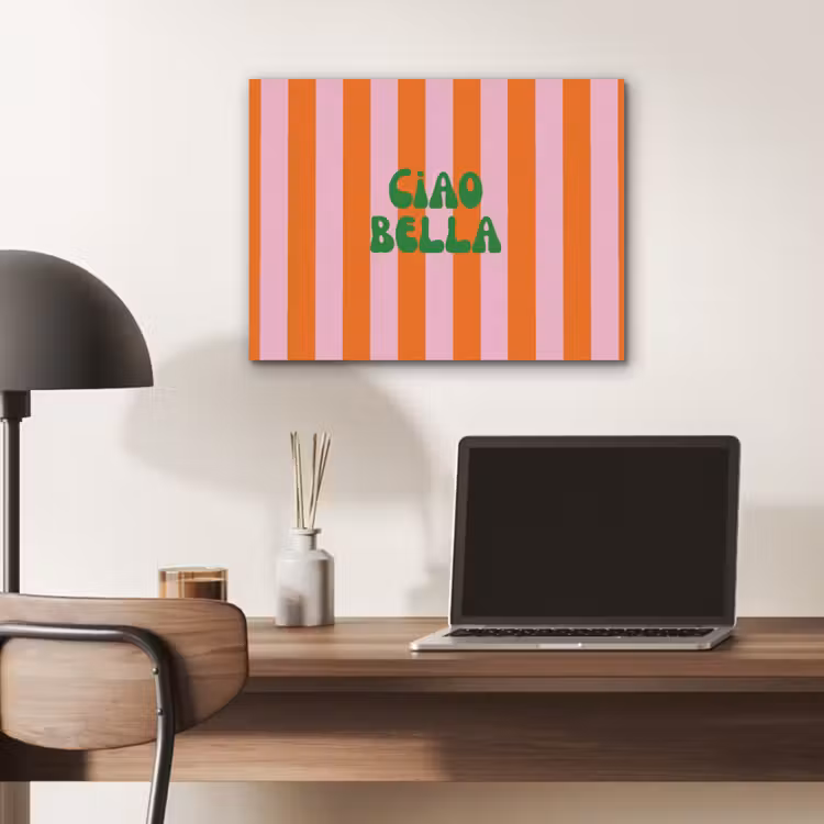 Strepen - Oranje - Verticaal - Ciao bella PET vilt klein -sfeer5